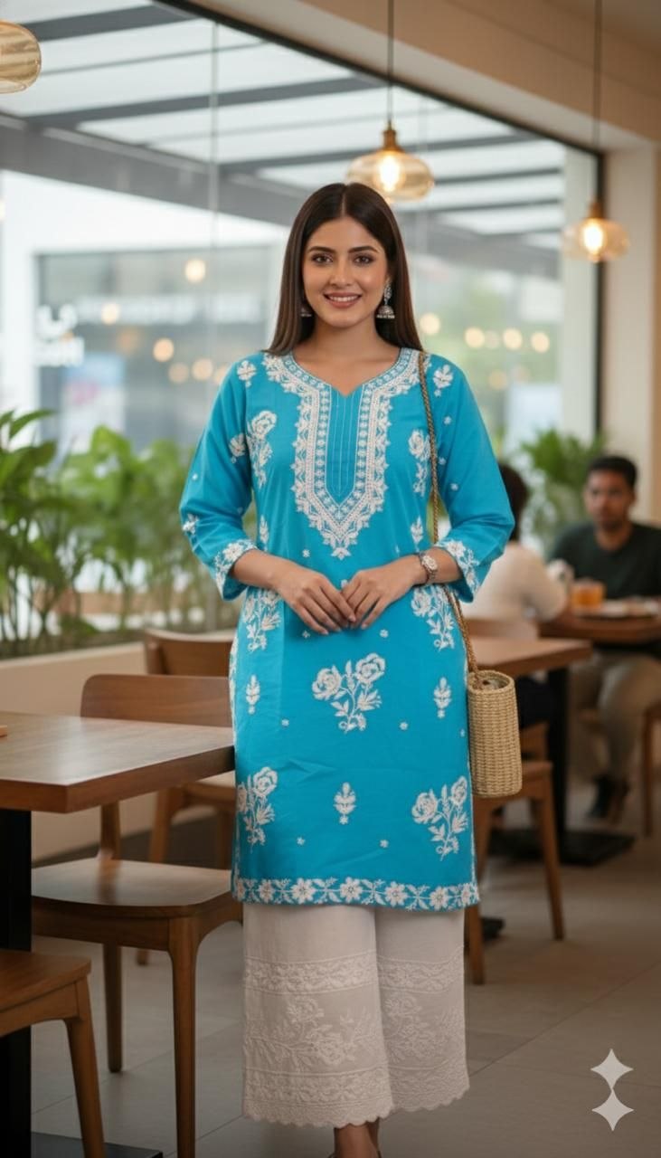Pure Cotton Embroidered Kurta Set for Women