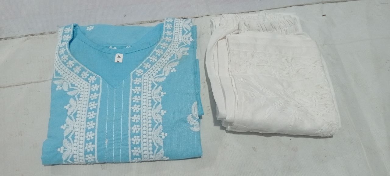 Pure Cotton Embroidered Kurta Set for Women