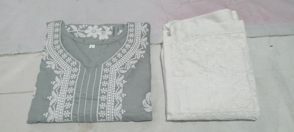Pure Cotton Embroidered Kurta Set for Women