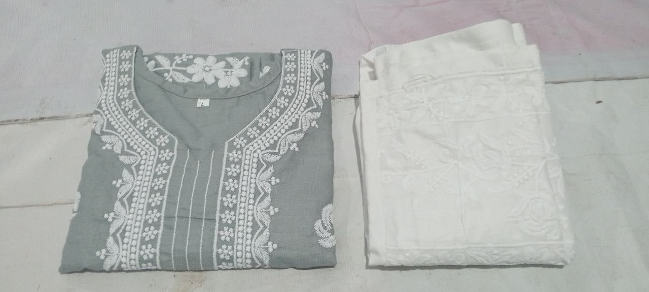 Pure Cotton Embroidered Kurta Set for Women