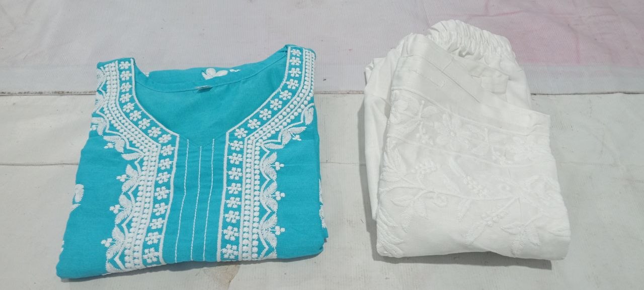 Pure Cotton Embroidered Kurta Set for Women
