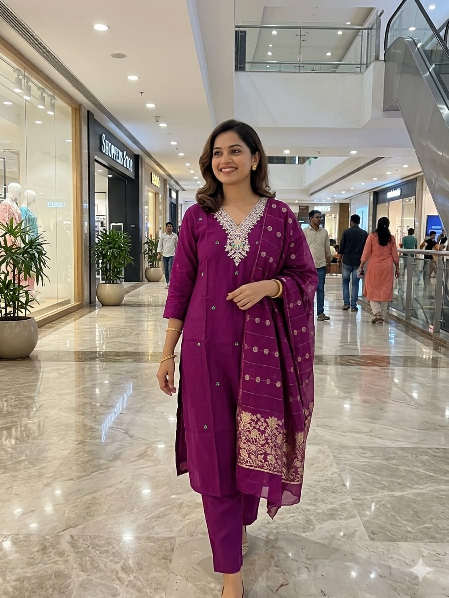 Roman Silk Kurta Set with Banarasi Dupatta
