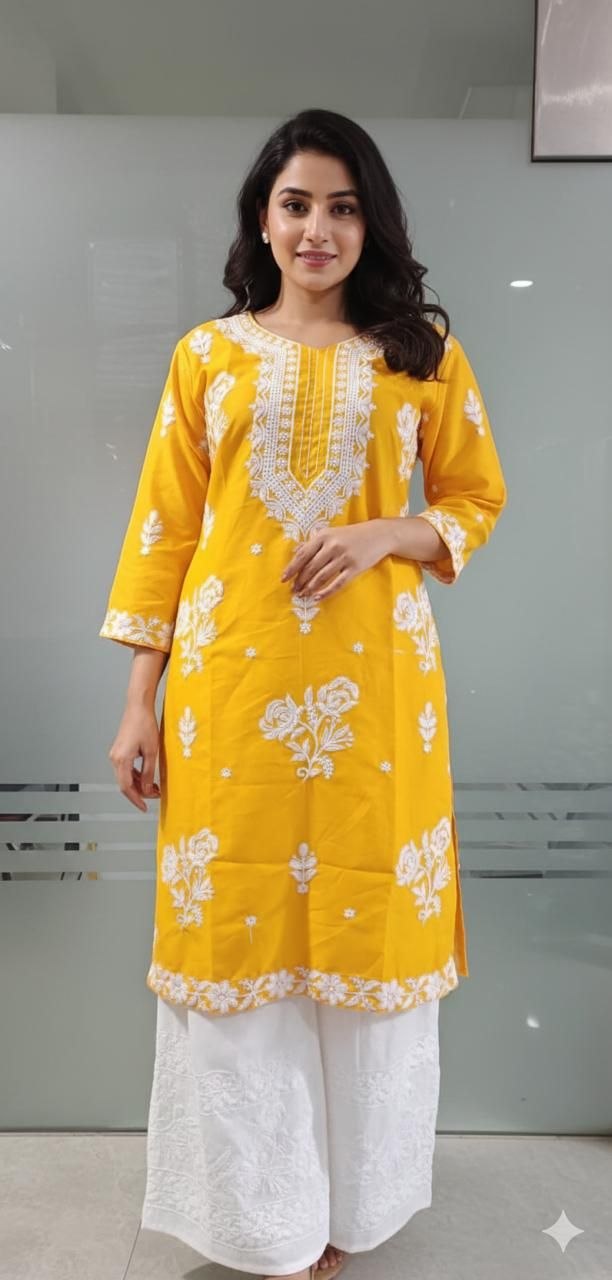 Pure Cotton Embroidered Kurta Set for Women