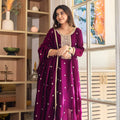 Anarkali Silk Kurta Set with Dupatta for Women